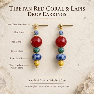 tibetan-red-coral-lapis-drop-earrings-04-components Tibetan Red Coral & Lapis Drop Earrings