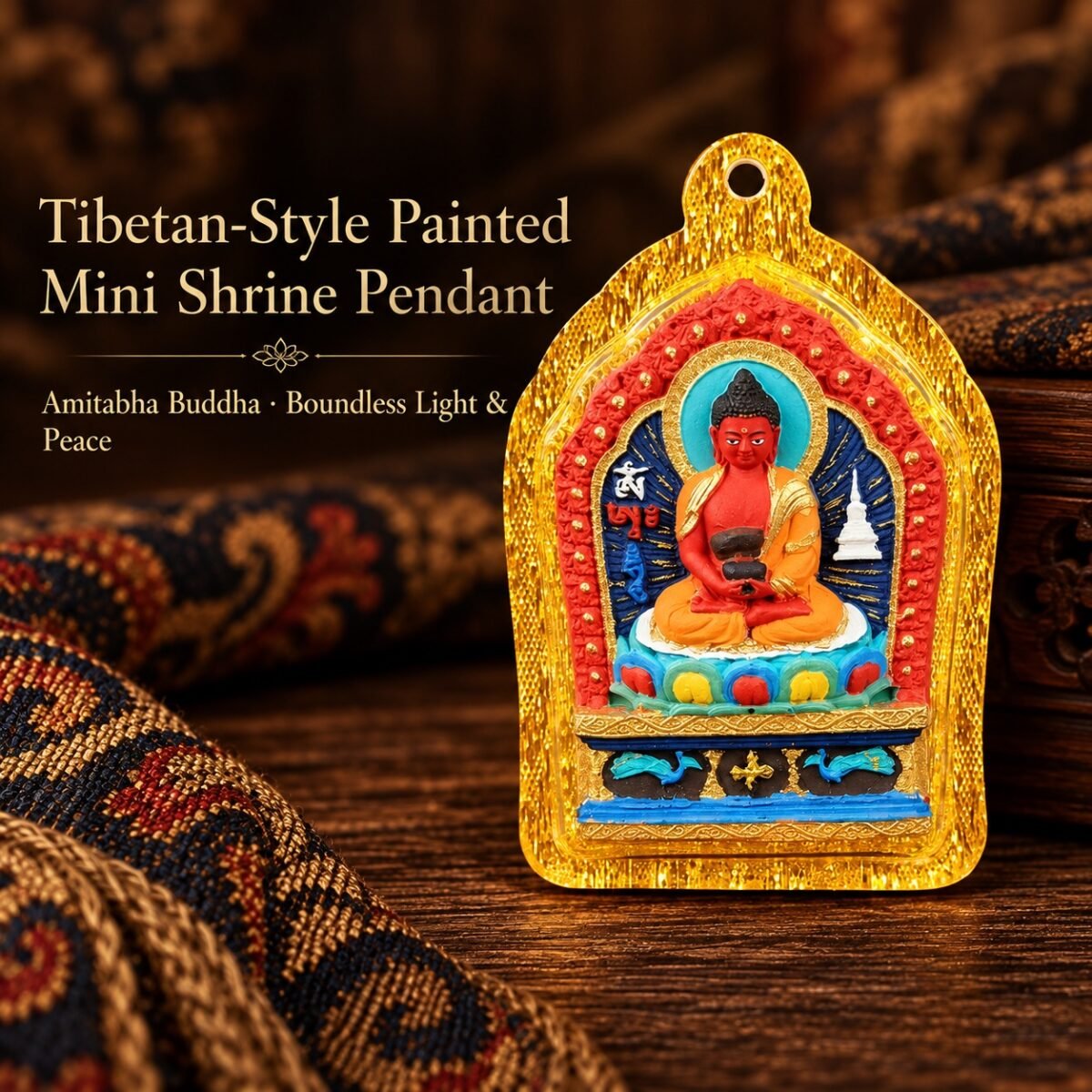 tibetan-style-painted-mini-shrine-pendant-amitabha-buddha-v2 Tibetan Hand-Painted Mini Shrine Pendant