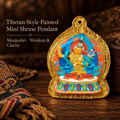 tibetan-style-painted-mini-shrine-pendant-manjushri-v2 Tibetan Hand-Painted Mini Shrine Pendant