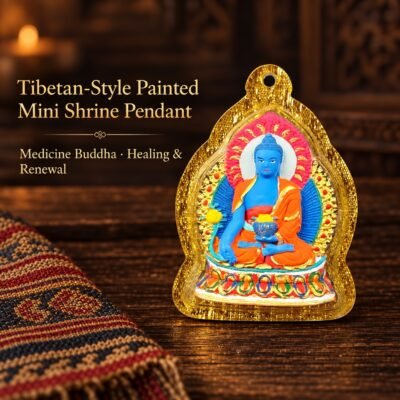 tibetan-style-painted-mini-shrine-pendant-medicine-buddha-v2 Tibetan Hand-Painted Mini Shrine Pendant