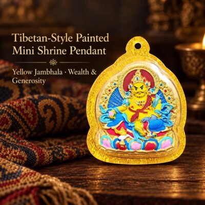 tibetan-style-painted-mini-shrine-pendant-yellow-jambhala-v2 Tibetan Hand-Painted Mini Shrine Pendant