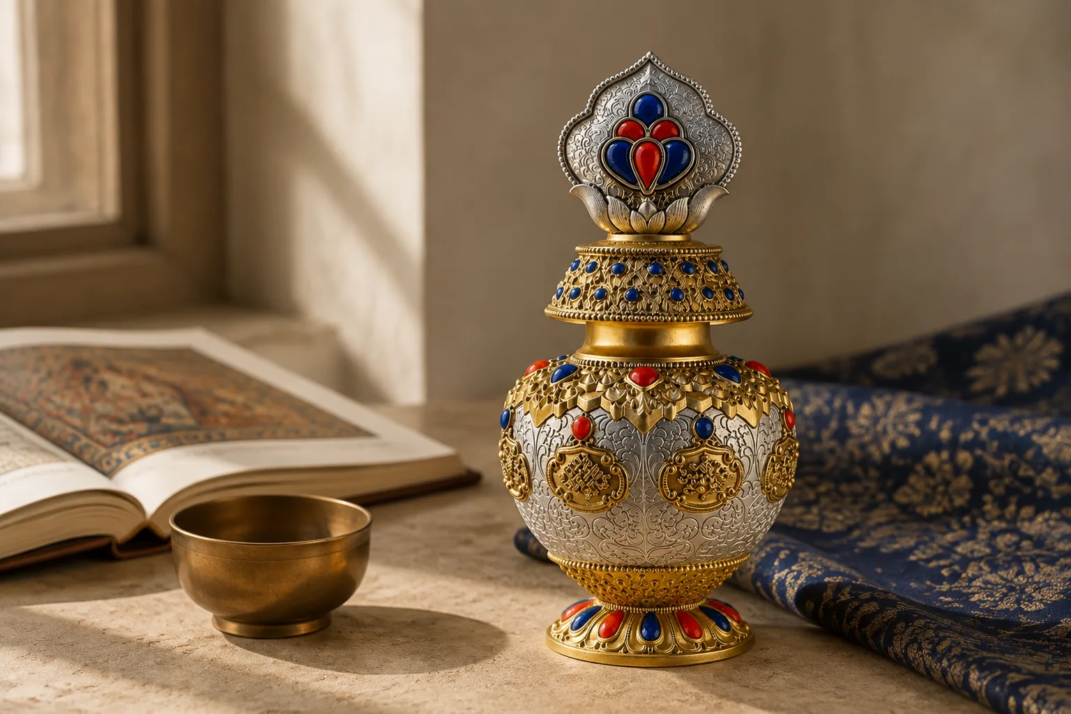 Contemporary treasure vase in an editorial interior