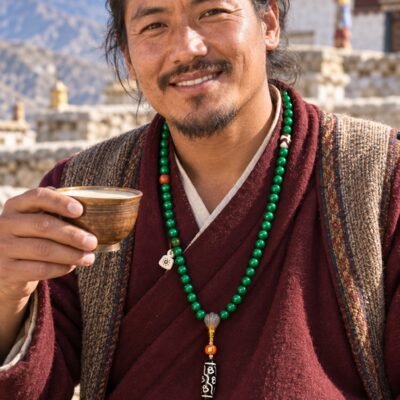verdant-guardian-108-bead-mala-06-tibetan-man-necklace Verdant Guardian 108-Bead Mala