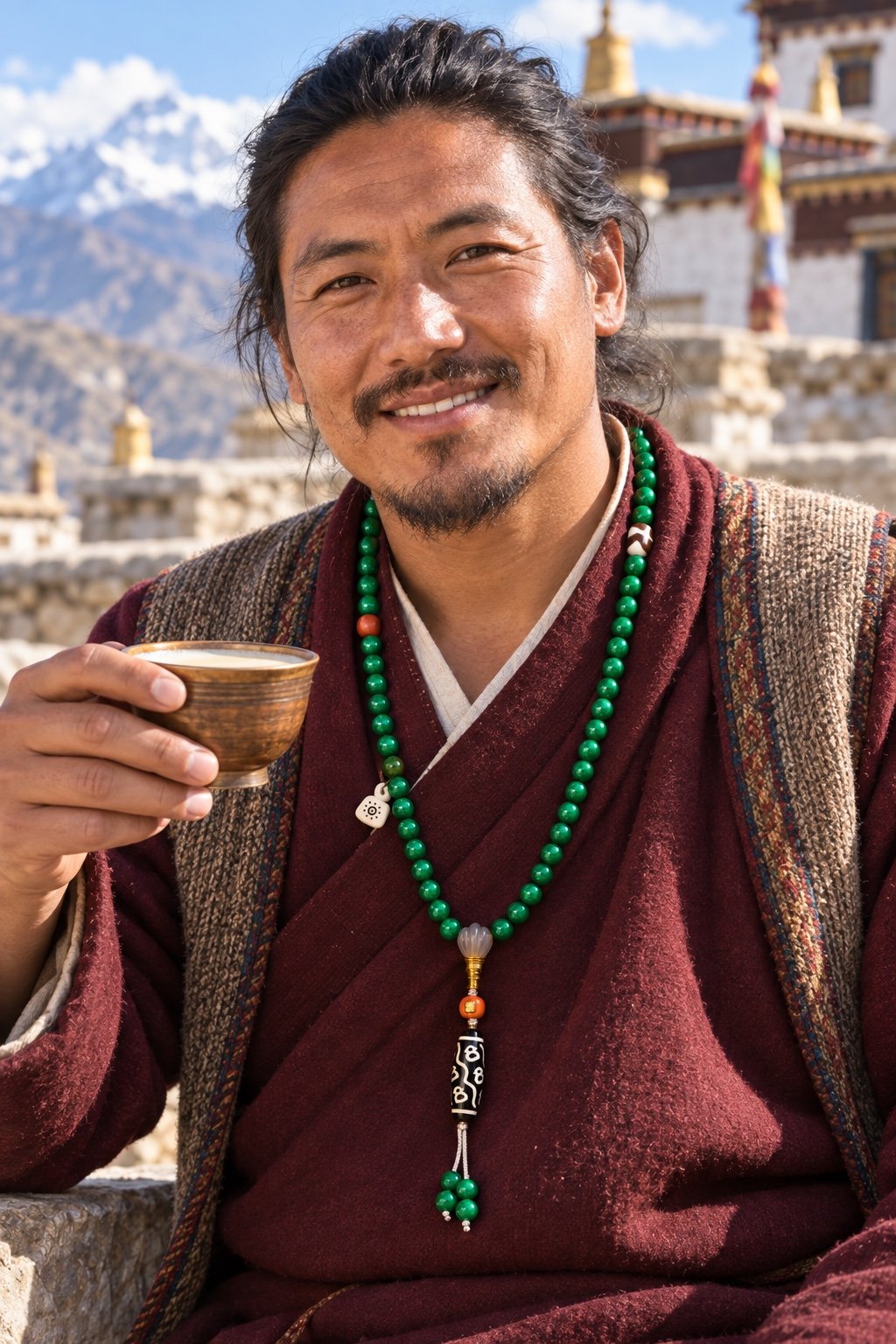 verdant-guardian-108-bead-mala-06-tibetan-man-necklace Verdant Guardian 108-Bead Mala