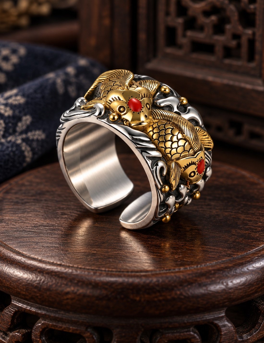 Vintage Koi Prosperity Ring