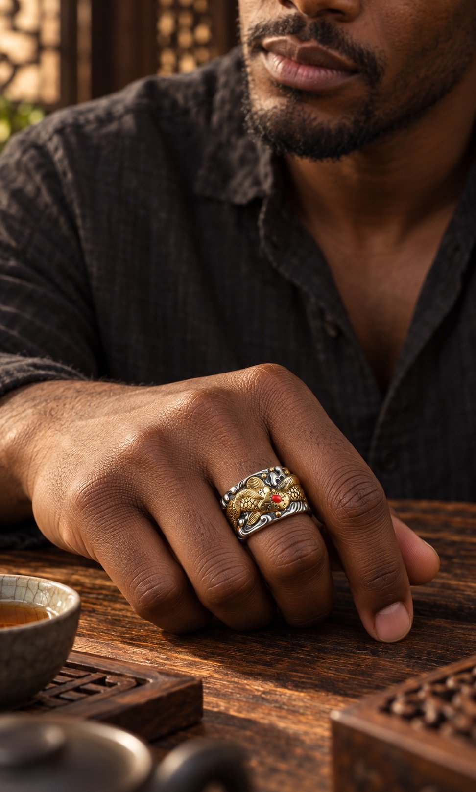 Vintage Koi Prosperity Ring