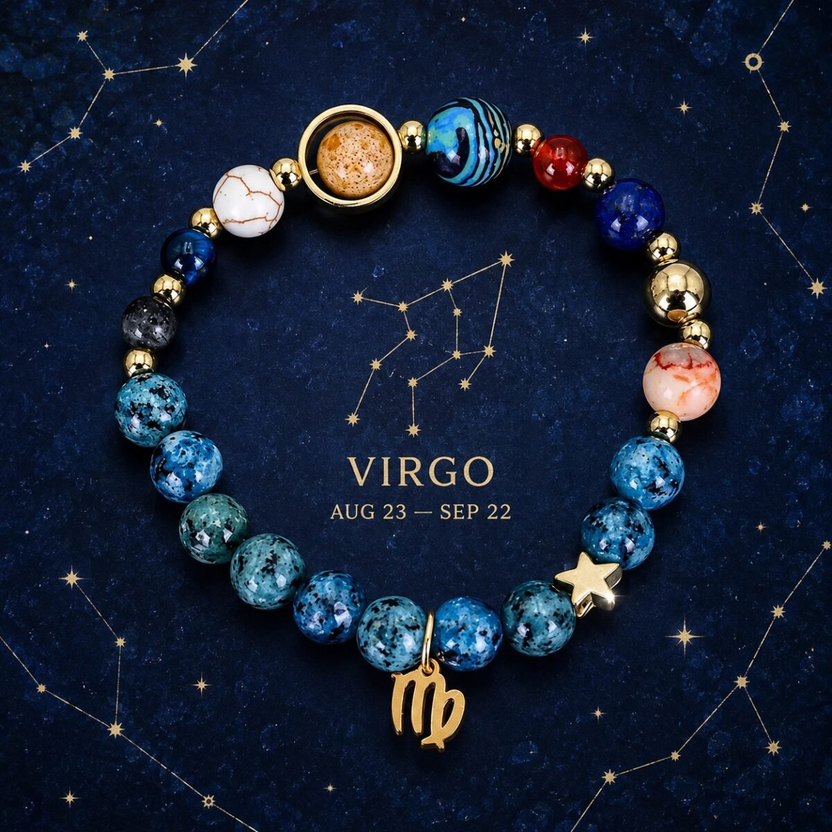 Virgo Blue Horizon Zodiac Stone Bracelet
