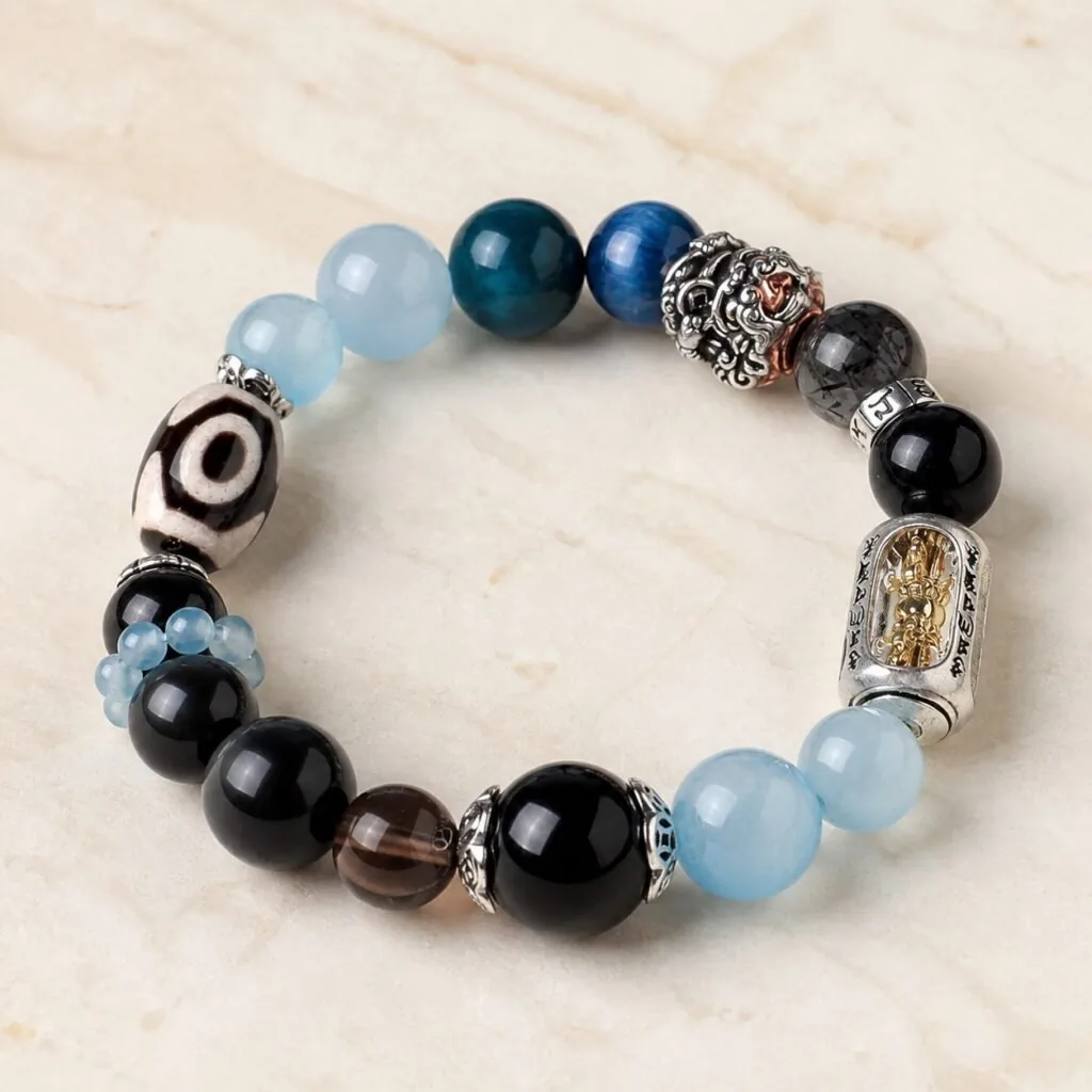 Still Waters Vajra Balance Bracelet in deep blue Water element colors