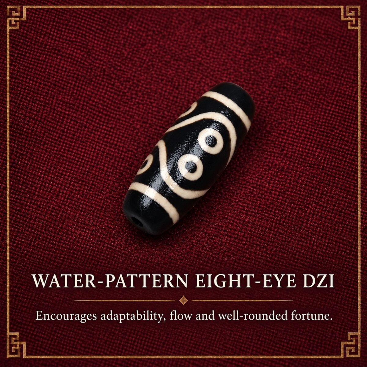 water-pattern-eight-eye-dzi-v2 Tibetan Dzi Bead for DIY Mala — 20 Sacred Motifs