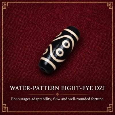 water-pattern-eight-eye-dzi-v2 Tibetan Dzi Bead for DIY Mala — 20 Sacred Motifs