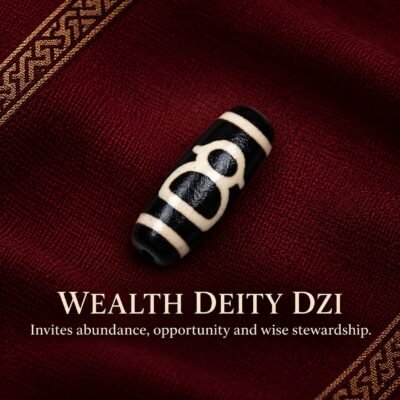 wealth-deity-dzi-v2 Tibetan Dzi Bead for DIY Mala — 20 Sacred Motifs