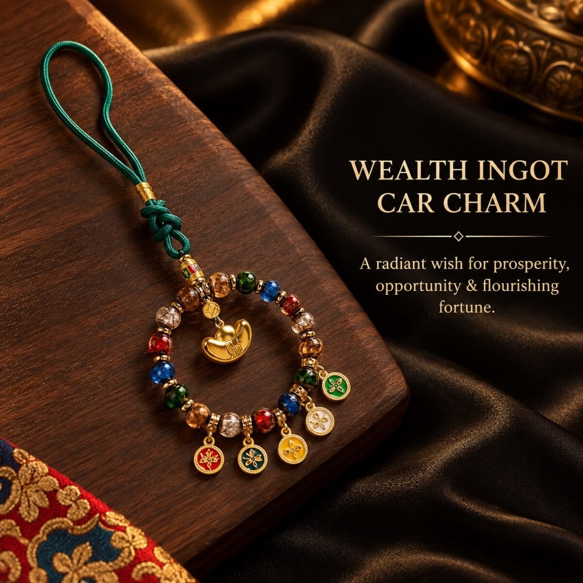 wealth-ingot-car-charm-premium Tibetan Wealth Guardian Car Charm