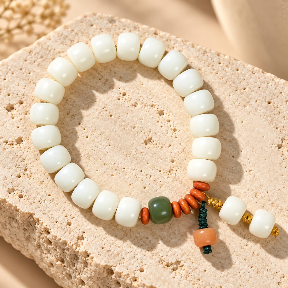 White Jade Bodhi Accent Bracelet Collection