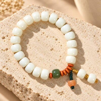 White Jade Bodhi Accent Bracelet Collection