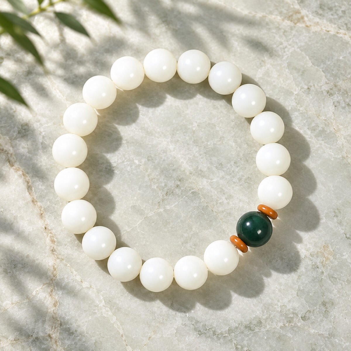 White Jade Bodhi Accent Bracelet Collection
