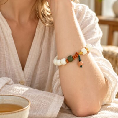 White Jade Bodhi Accent Bracelet Collection