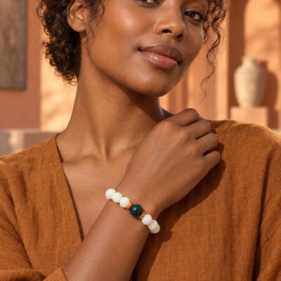 White Jade Bodhi Accent Bracelet Collection