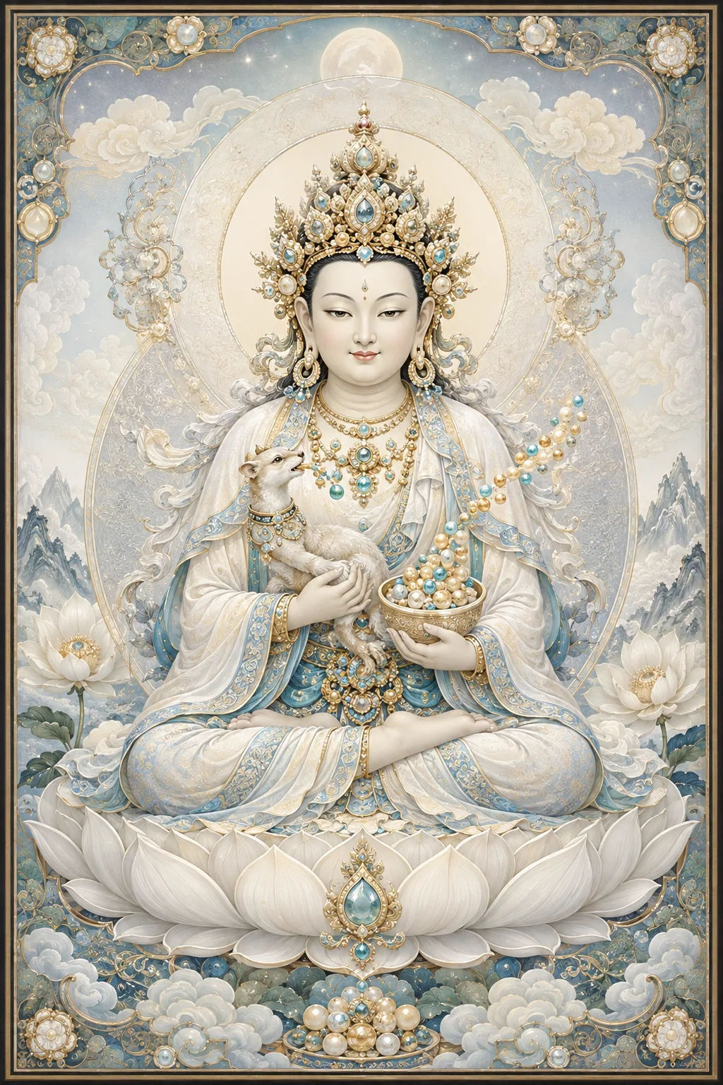 White Jambhala editorial motif card