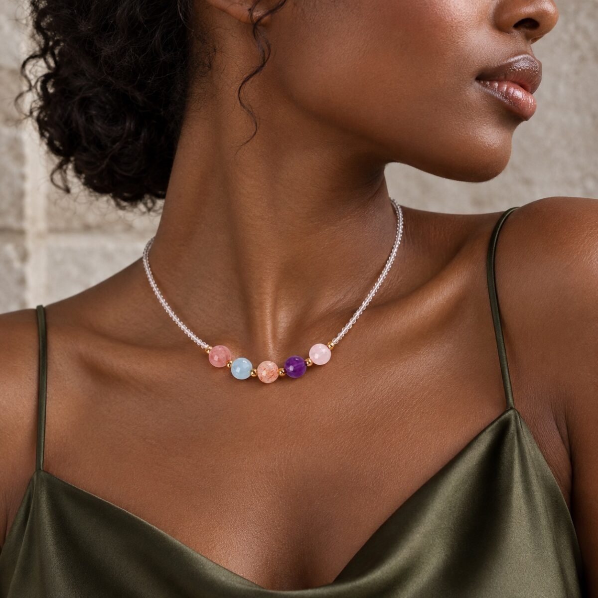 Minimalist Adjustable Crystal Collarbone Necklace