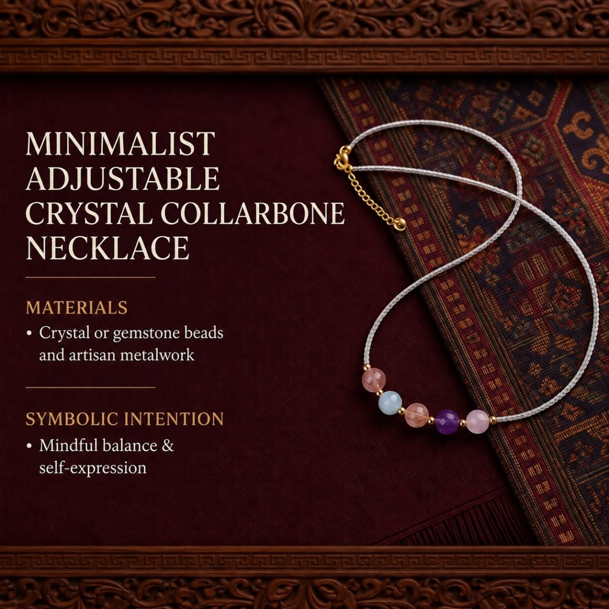 Minimalist Adjustable Crystal Collarbone Necklace