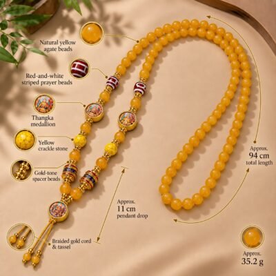 yellow-agate-thangka-wealth-pendant-chain-04-components-v2 Yellow Agate Thangka Wealth Pendant Chain