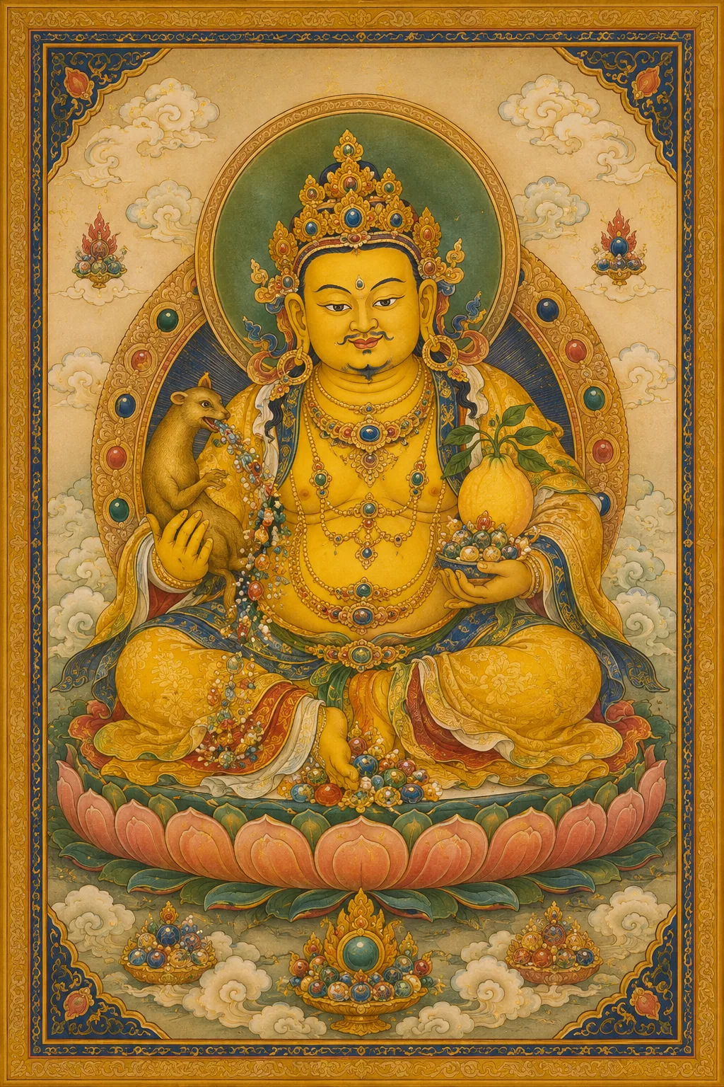 Yellow Jambhala editorial motif card