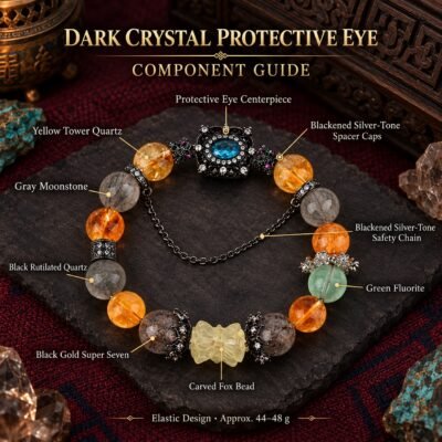 Dark Crystal Protective Eye Statement Bracelet