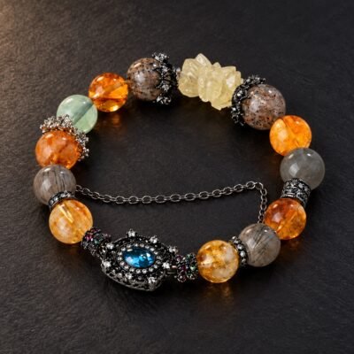 Dark Crystal Protective Eye Statement Bracelet