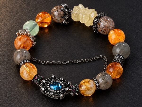 Dark Crystal Protective Eye Statement Bracelet