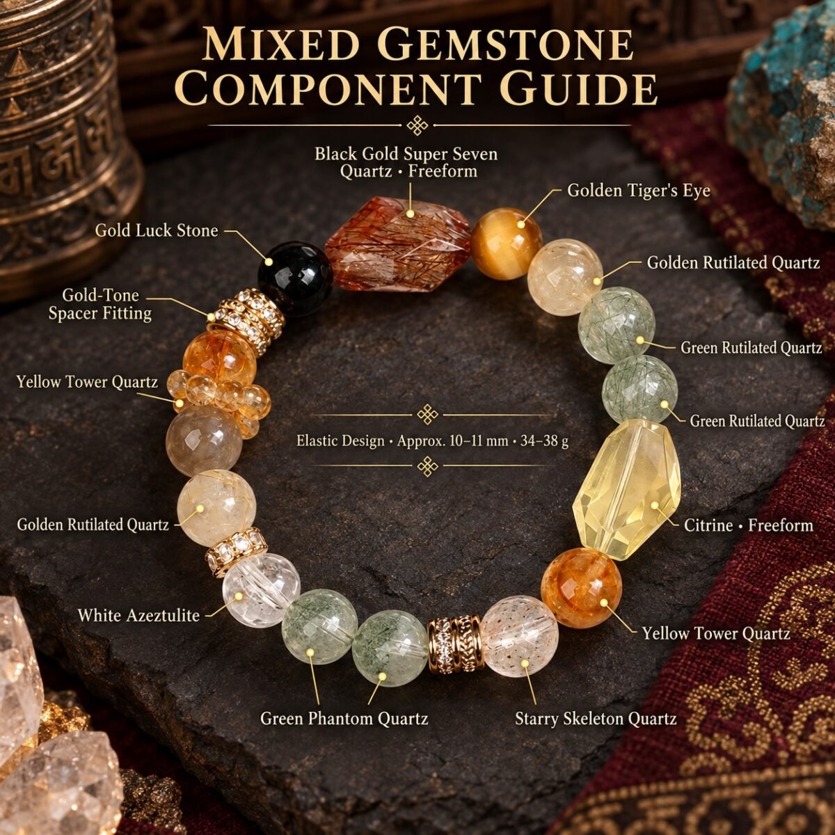 Mixed Gemstone Statement Bracelet