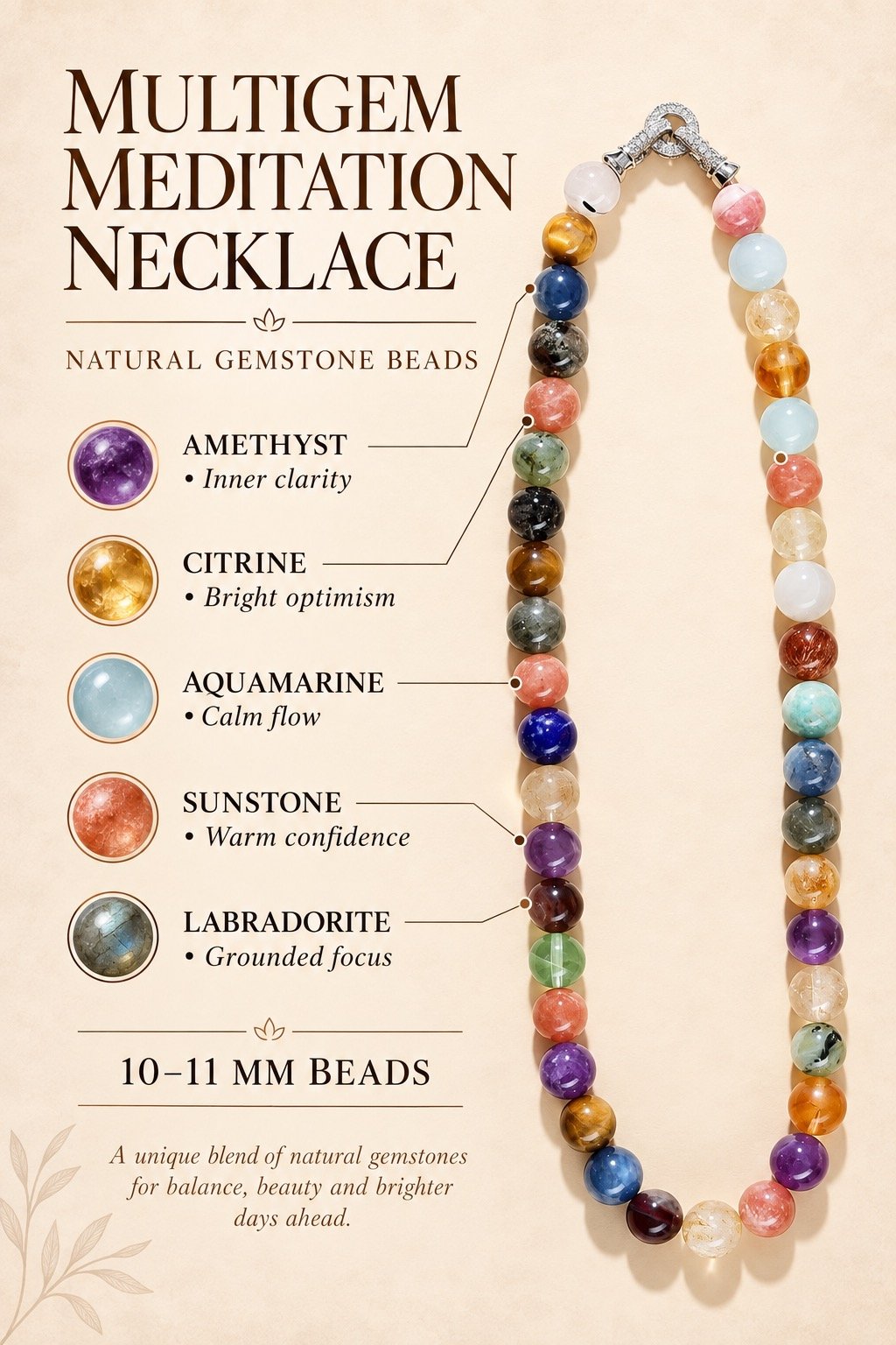 Multigem Meditation Necklace