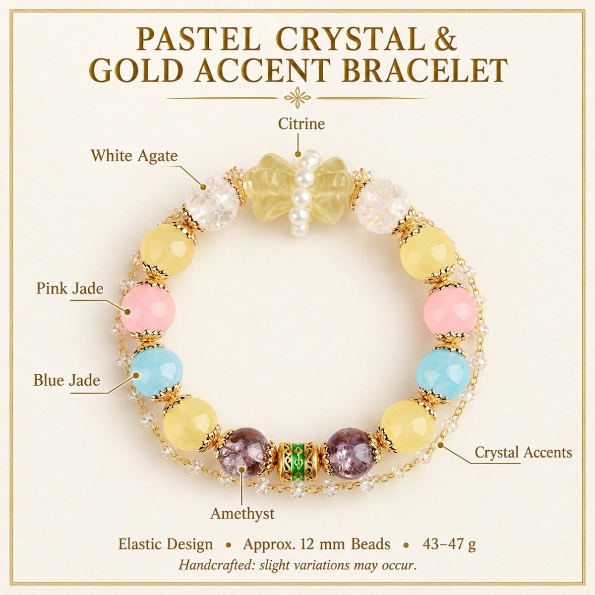 z7192003-pastel-crystal-gold-accent-bracelet-material-guide Pastel Crystal Gold-Accent Bracelet