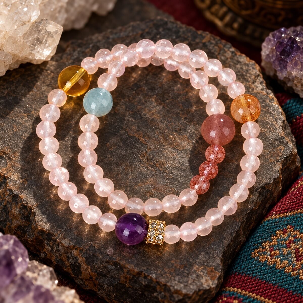 z927-rose-quartz-amethyst-double-wrap-bracelet-main Build Your Love & New Beginnings Gift Box