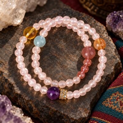z927-rose-quartz-amethyst-double-wrap-bracelet-main Build Your Love & New Beginnings Gift Box