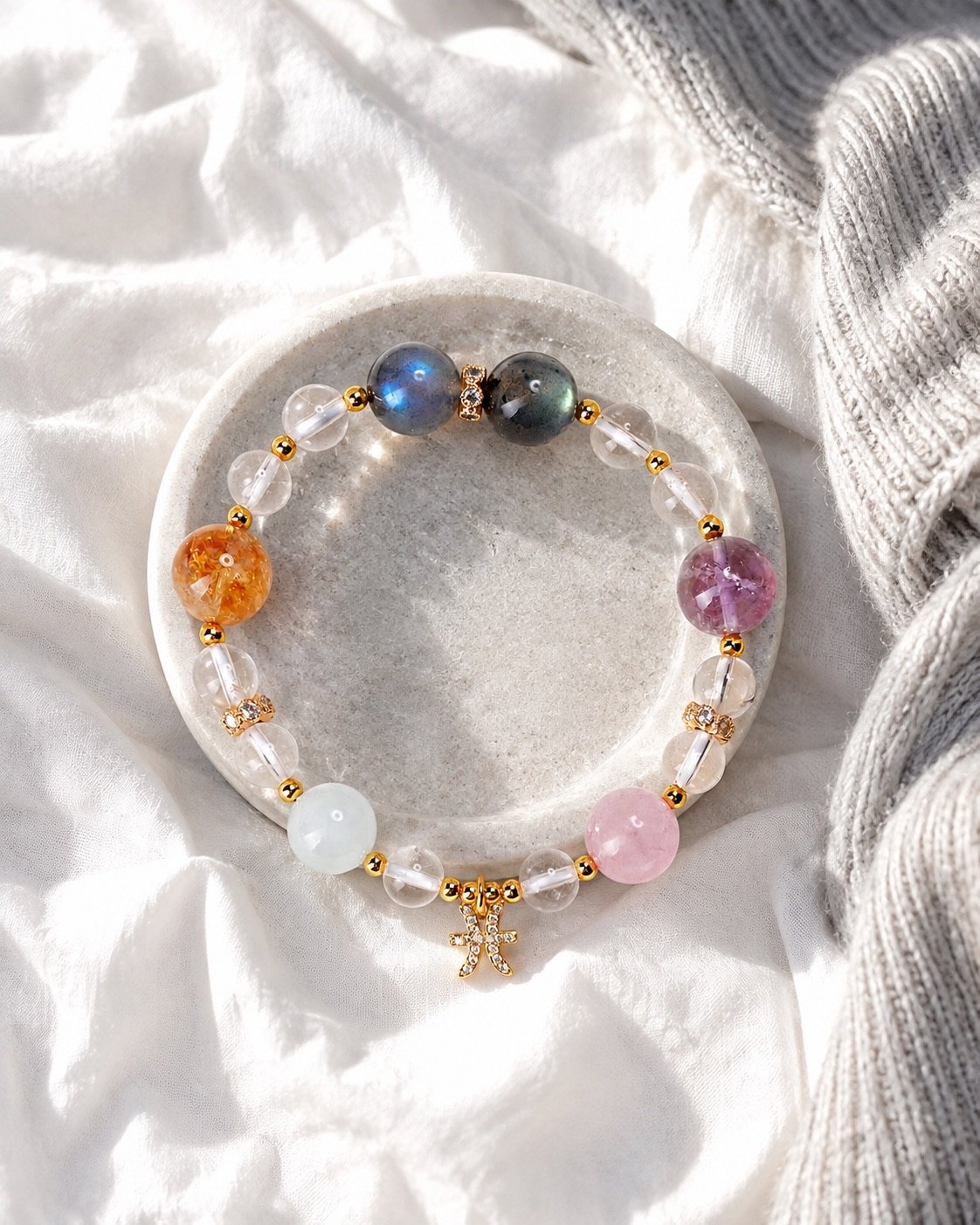 Pisces Zodiac Crystal Energy Bracelet